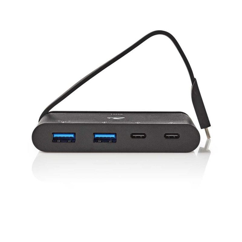 Nedis USB-Adapter USB 3.2 USB Type-C™ 2x USB Type-A / 2x USB Type-C™, Schwarz