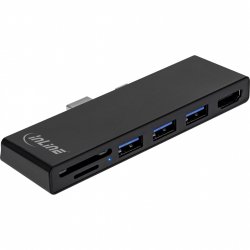 InLine MultiHub, Surface Pro 4/5/6, 3x USB 3.2 Type-A female, HDMI 4K, Cardrea.
