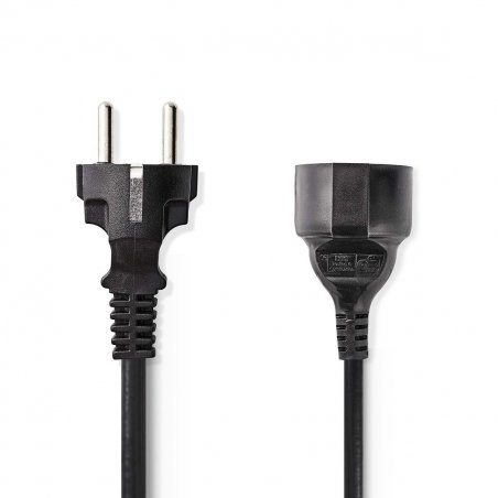 Nedis CEGP10200BK50 power cable Black 5 m Power plug type E CEE7/4