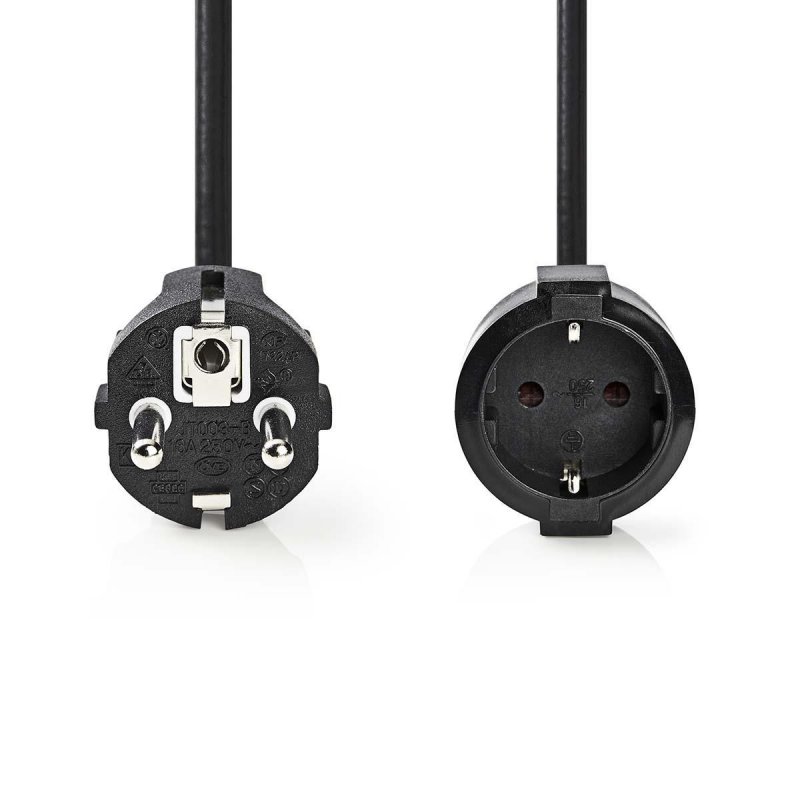 Nedis CEGP10200BK50 power cable Black 5 m Power plug type E CEE7/4