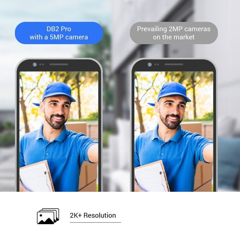 EZVIZ DB 2 Pro 5MP Video-Türklingel-Set [1440p 2K, 2.4GHz WLAN, 100% kabellos]