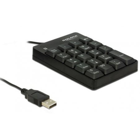 Delock USB Nummernblock 19 Tasten, schwarz