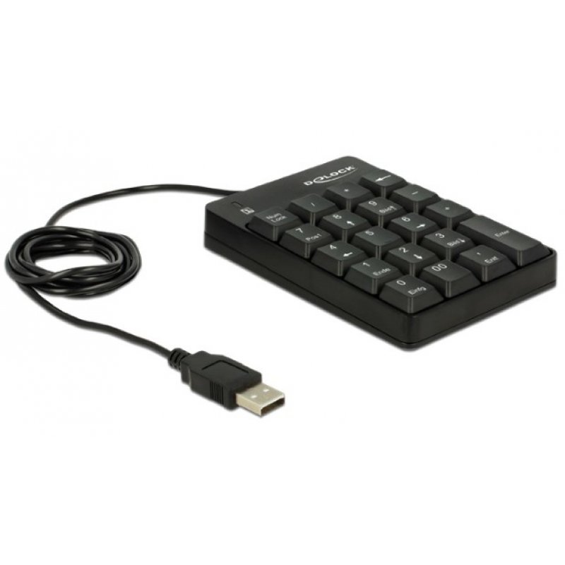 Delock USB Nummernblock 19 Tasten, schwarz