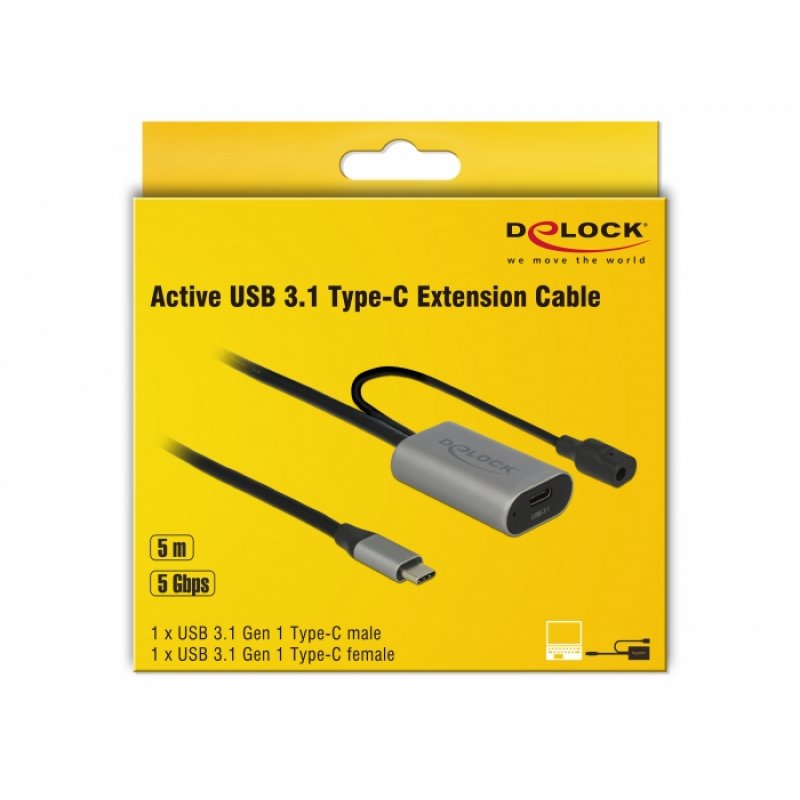 DeLOCK 85392 câble USB 5 m USB 3.2 Gen 1 (3.1 Gen 1) USB C Noir, Gris