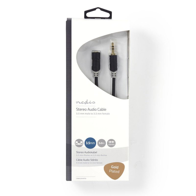 Nedis AUX Audiokabel 3,5-mm-Stecker - 3,5-mm-Buchse, 5,0 m