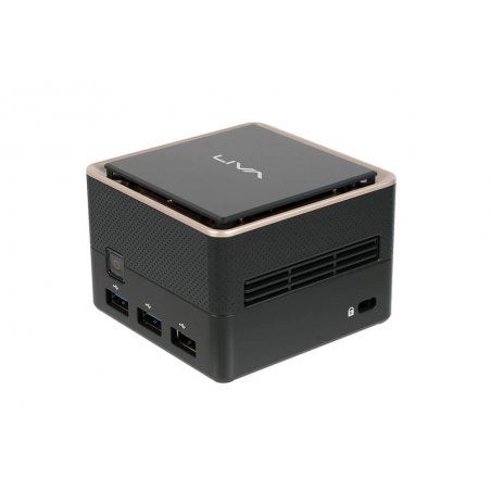 ECS LIVA Q3 Plus V1605B mini PC AMD Ryzen Embedded V1000 8 Go DDR4-SDRAM 128 Go eMMC Windows 10 Pro Noir