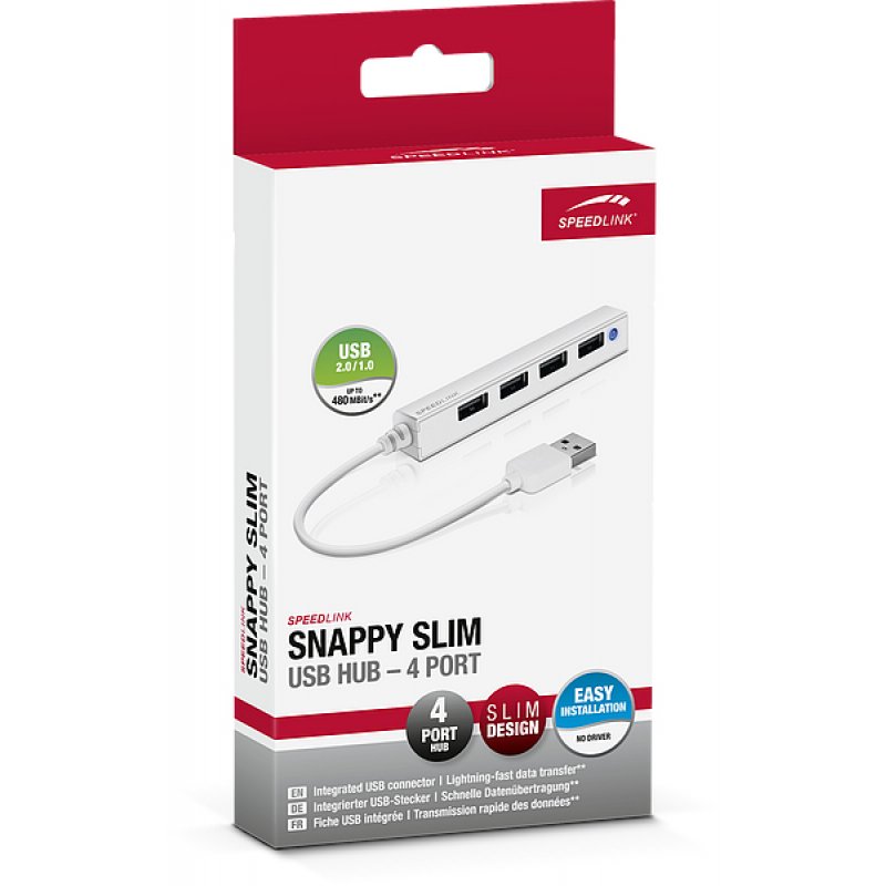 SPEEDLINK SNAPPY SLIM 480 Mbit/s Blanc