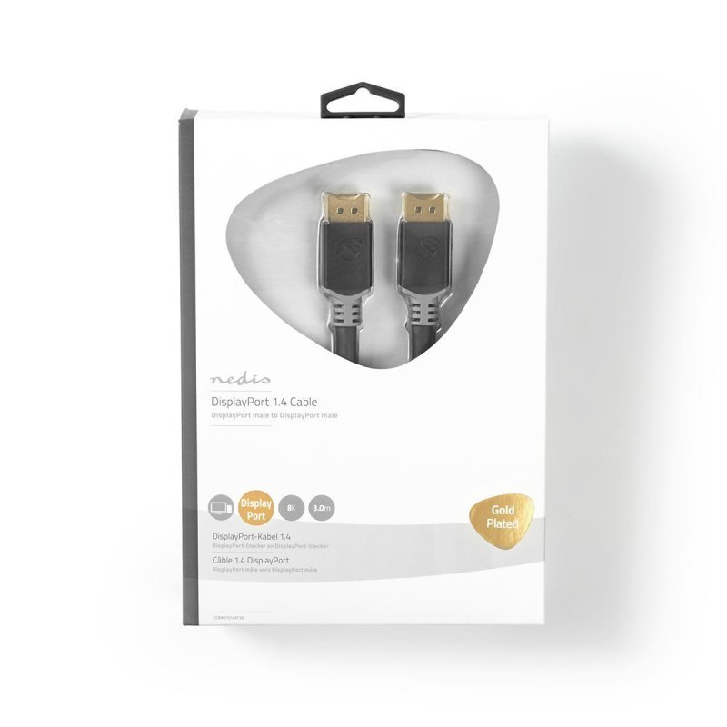 Nedis CCBW37014AT30 DisplayPort cable 3 m Anthracite, Grey