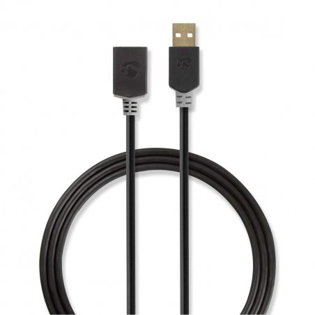 Nedis CCBW60010AT20 USB cable 2 m USB 2.0 USB A Anthracite