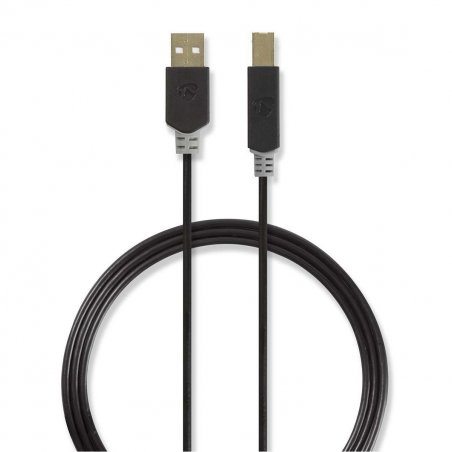 Nedis CCBW60100AT30 USB cable 3 m USB 3.2 Gen 1 (3.1 Gen 1) USB A USB B Anthracite