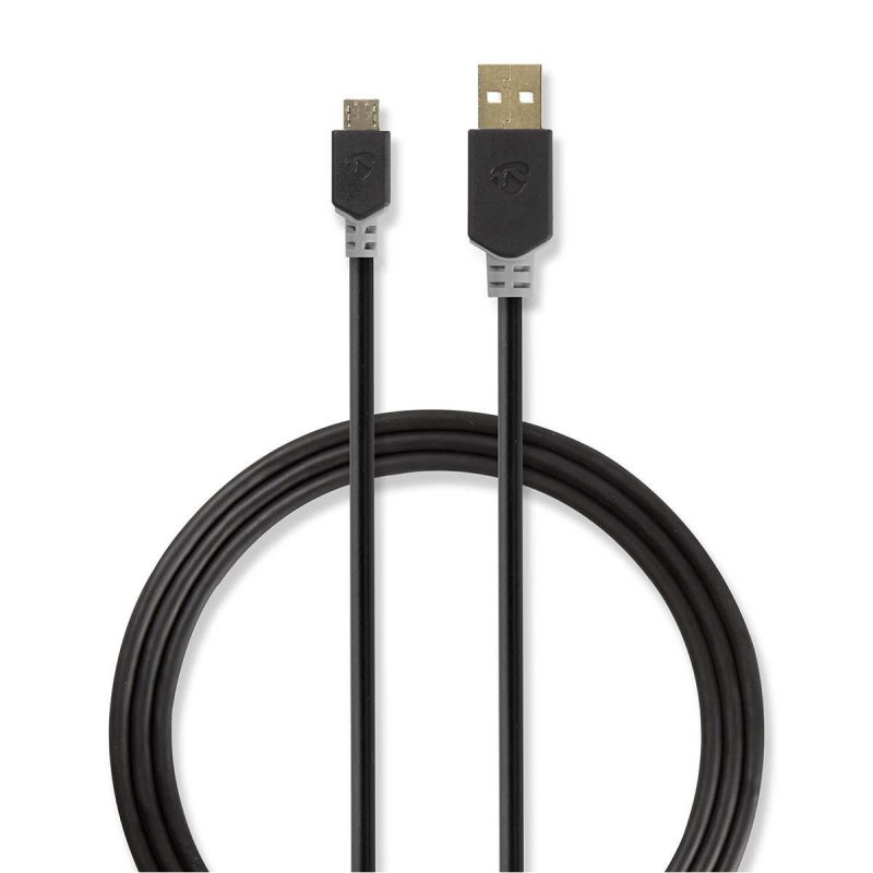 Nedis CCBW60500AT10 câble USB 1 m USB 2.0 USB A Micro-USB B Anthracite
