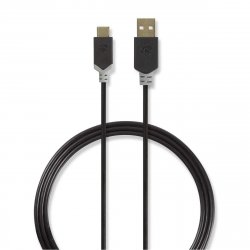 Nedis CCBW60600AT10 USB cable 1 m USB 2.0 USB C USB A Anthracite
