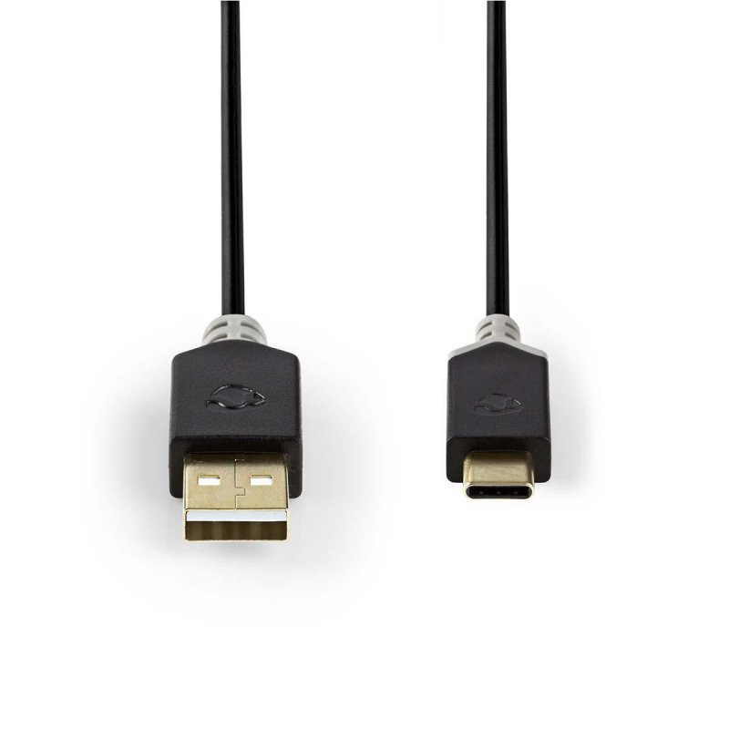 Nedis CCBW60600AT10 câble USB 1 m USB 2.0 USB C USB A Anthracite