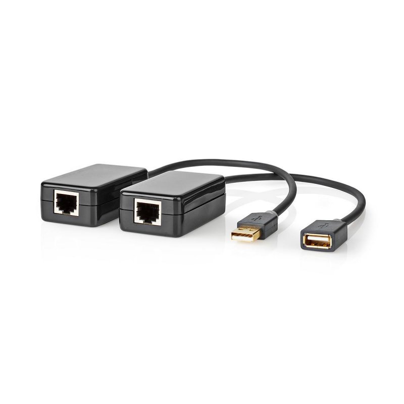Nedis USB-Extender | USB 1.1 | 1x RJ45 Female | 1x USB-A Buchse | 1x USB-A Stecker | 1x RJ45 Female | 50 m | 12 Mbps | v