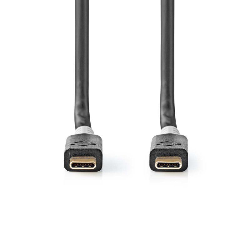 Nedis CCBW64020AT10 USB cable 1 m USB4 Gen 2x2 USB C Black, Silver