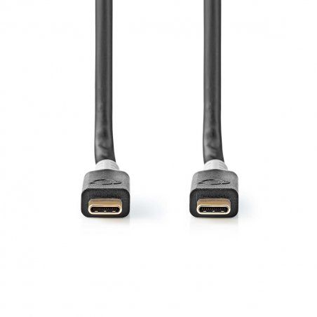 Nedis CCBW64020AT10 câble USB 1 m USB4 Gen 2x2 USB C Noir, Argent