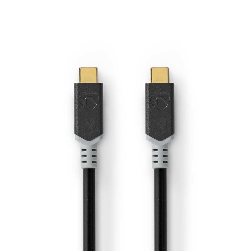 Nedis USB-Kabel | USB 3.2 Gen 2x2 | USB-C™ Stecker | USB-C™ Stecker | 4K@60Hz | 20 Gbps | Vergoldet | 1.00 m | rund 
