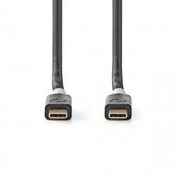Nedis CCBW64020AT20 câble USB 2 m USB4 Gen 2x2 USB C Noir, Argent