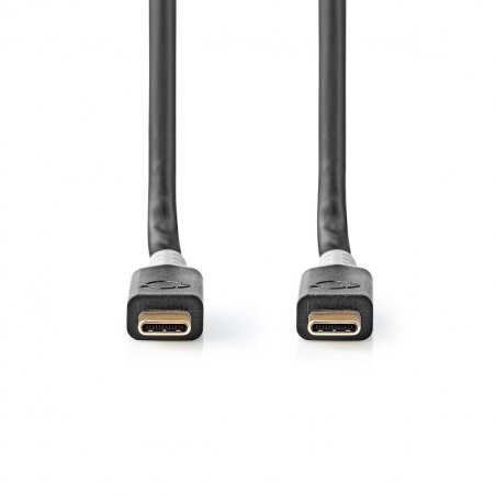 Nedis CCBW64020AT20 câble USB 2 m USB4 Gen 2x2 USB C Noir, Argent