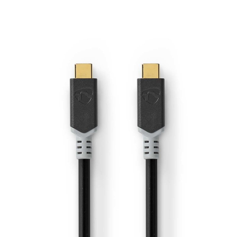 Nedis USB-Kabel | USB 3.2 Gen 2x2 | USB-C™ Stecker | USB-C™ Stecker | 4K@60Hz | 20 Gbps | Vergoldet | 2.00 m | rund 