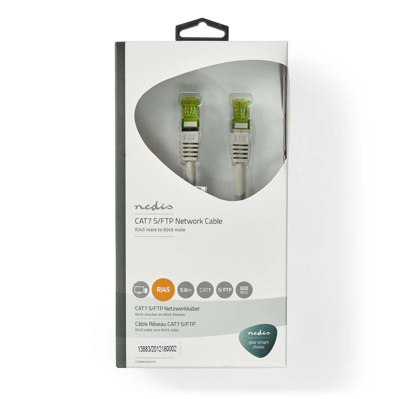 Nedis CCBW85420GY50 câble de réseau Gris 5 m Cat7 S/FTP (S-STP)