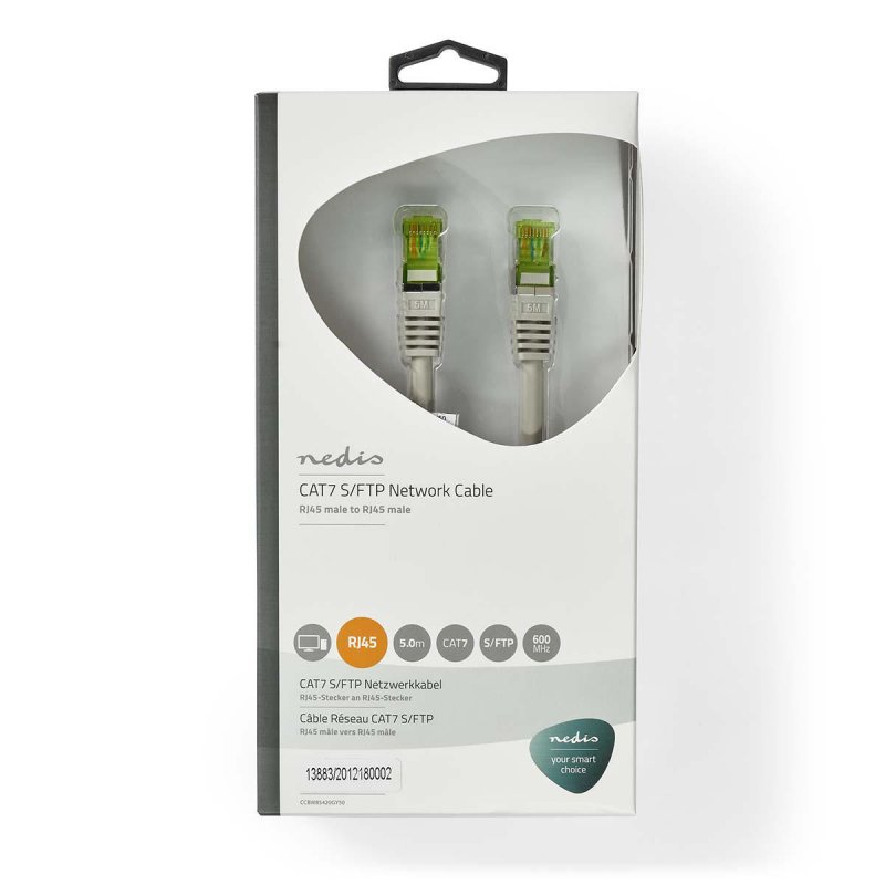 Nedis CCBW85420GY50 networking cable Grey 5 m Cat7 S/FTP (S-STP)