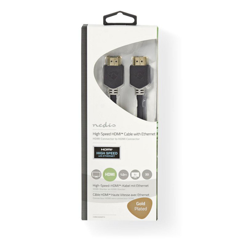 Nedis CVBW34000AT10 HDMI cable 1 m HDMI Type A (Standard) Anthracite