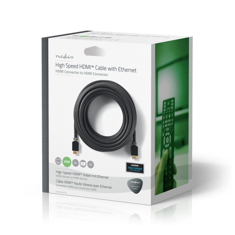 Nedis CVBW34000AT150 HDMI cable 15 m HDMI Type A (Standard) Anthracite