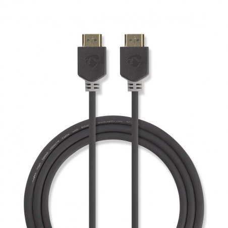 Nedis High Speed ??HDMI ™ Kabel mit Ethernet | HDMI™ Stecker | 4K@60Hz | ARC | 18 Gbps | 2.00 m | rund | PVC | Anthr