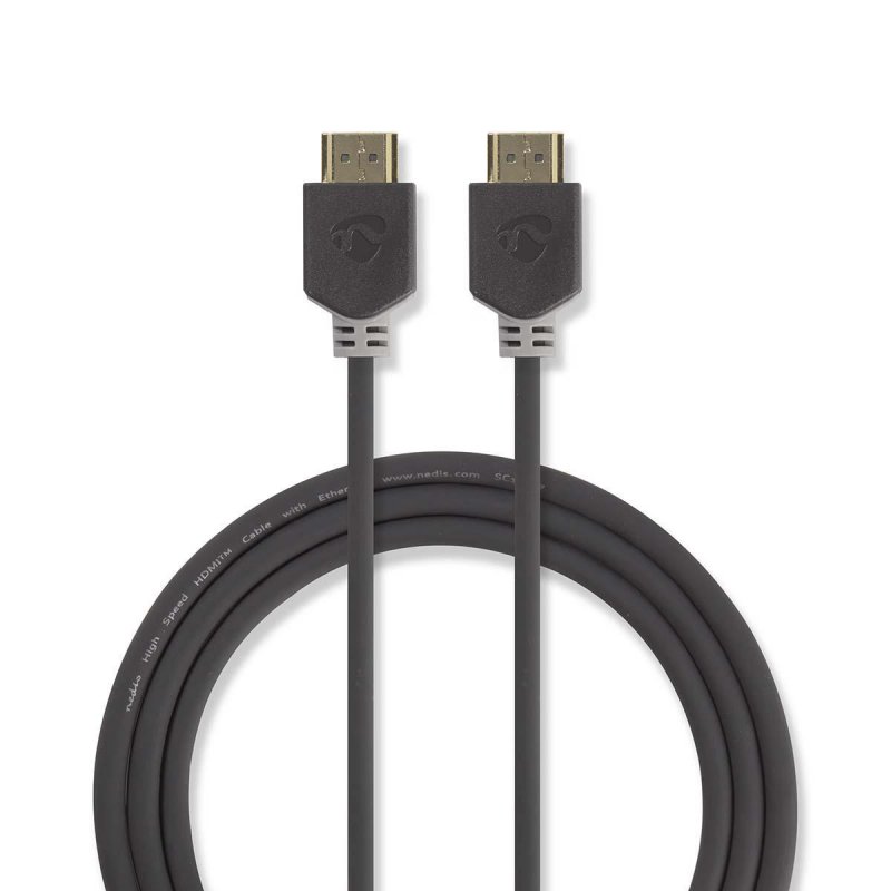 Nedis HDMI™ -Kabel | HDMI™ Stecker | HDMI™ Stecker | 8K@60Hz | eARC | Vergoldet | 1.00 m | PVC | Anthrazit | Verpa