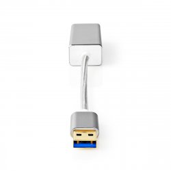 Nedis USB-Adapter | USB 3.2 Gen 1 | USB-A Stecker | RJ45 Buchse 1 Gbps | 0.20 m | rund | Vergoldet | Geflochten / Nylon 