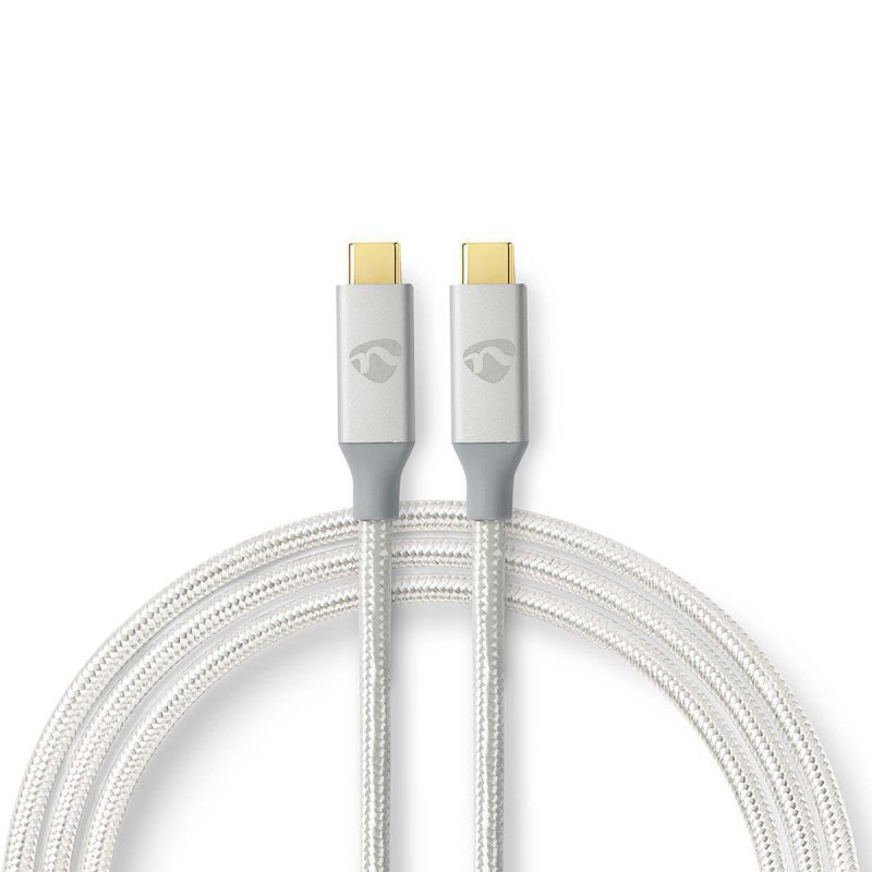 Nedis USB-Kabel | USB 3.2 Gen 2x2 | USB-C™ Stecker | 4K@60Hz | 20 Gbps | Vergoldet | 2.00 m | rund | Geflochten / Nylo