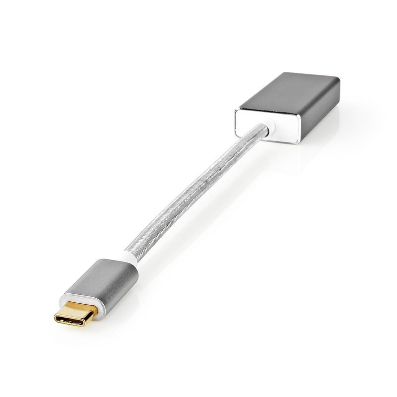 Nedis USB-Adapter | USB 3.2 Gen 1 | USB-C™ Stecker | DisplayPort | 0.20 m | rund | Vergoldet | Geflochten / Nylon | Si