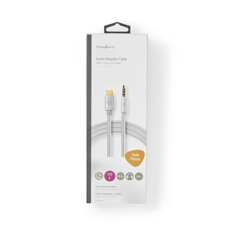Nedis CCTB65940AL10 audio cable 1 m USB C 3.5mm Aluminium