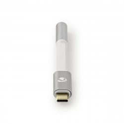 Nedis USB-Adapter | USB 2.0 | USB-C™ Stecker | 3.5 mm Buchse | 0.08 m | rund | Vergoldet | Geflochten / Nylon | Silber