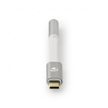 Nedis USB-Adapter | USB 2.0 | USB-C™ Stecker | 3.5 mm Buchse | 0.08 m | rund | Vergoldet | Geflochten / Nylon | Silber