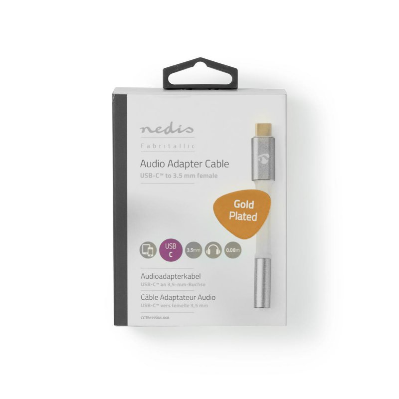 Nedis CCTB65950AL008 câble audio 0,08 m 3,5mm USB Aluminium