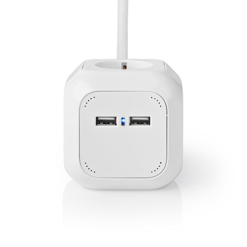 Nedis EXSOC415UFWT power extension 1.5 m 2 AC outlet(s) Indoor White