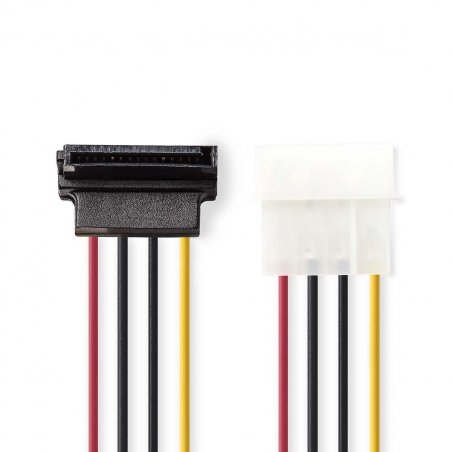 Nedis Interne Stromkabel | Molex Stecker | SATA 15-Pin-Buchse | Vergoldet | 0.15 m | rund | PVC | Mehrfarbig | Umschlag