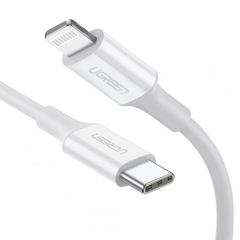 Ugreen 10493 USB cable 1 m USB C USB C/Lightning White