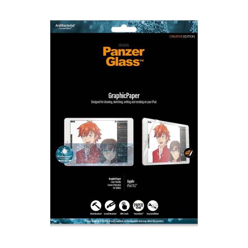 PanzerGlass Graphic Paper-Folie für iPad 10.2", Zum Zeichnen, Skizzieren, Schreiben und Kreieren
