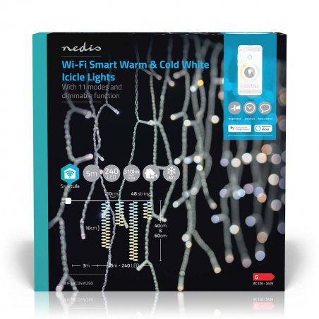 Nedis WIFILXC04W250 lumière décorative Guirlande lumineuse décorative Blanc 240 lampe(s) LED 3,49 W G