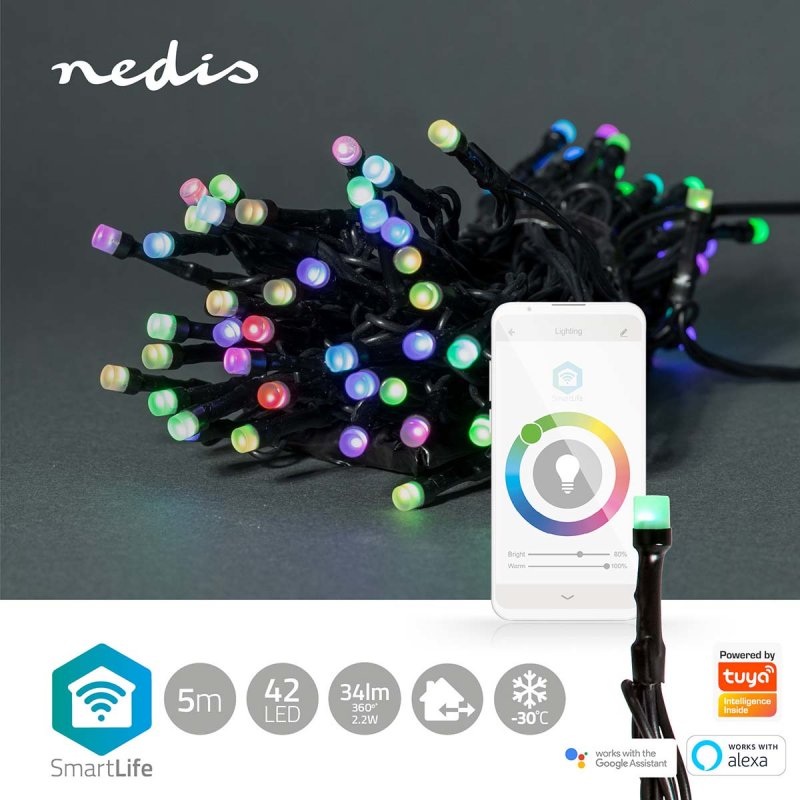 Nedis SmartLife Dekorative LED | Wi-Fi | RGB | 42 LED's | 5.00 m | Android™ / IOS