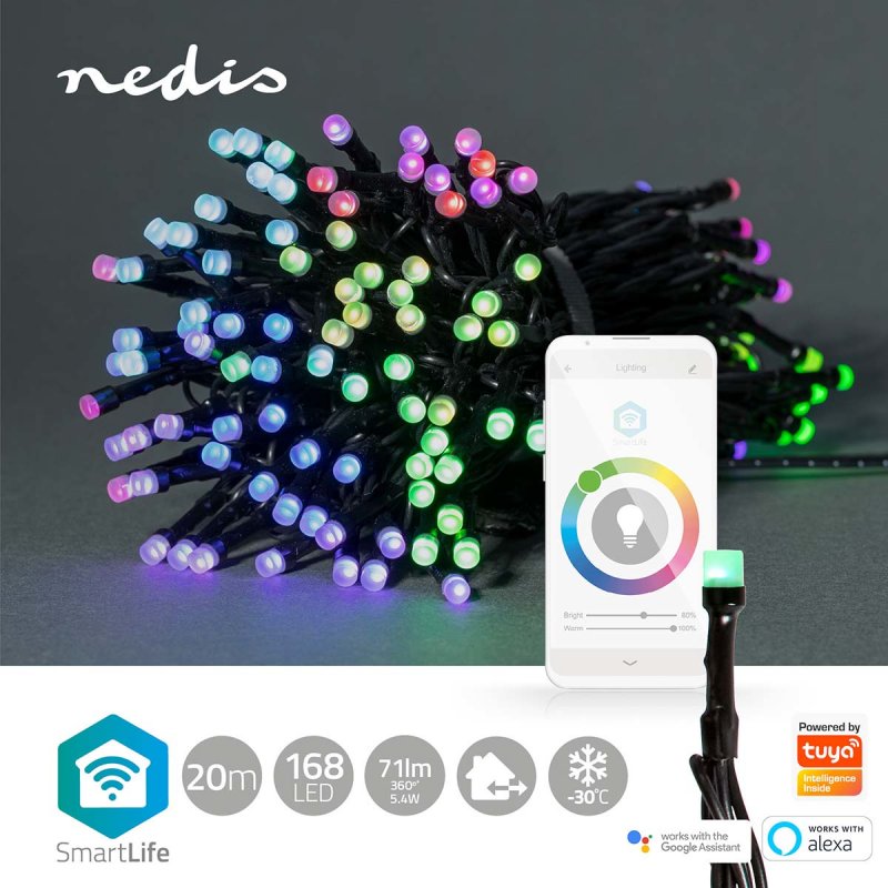 Nedis SmartLife Dekorative LED | Wi-Fi | RGB | 168 LED's | 20m | Android™ / IOS
