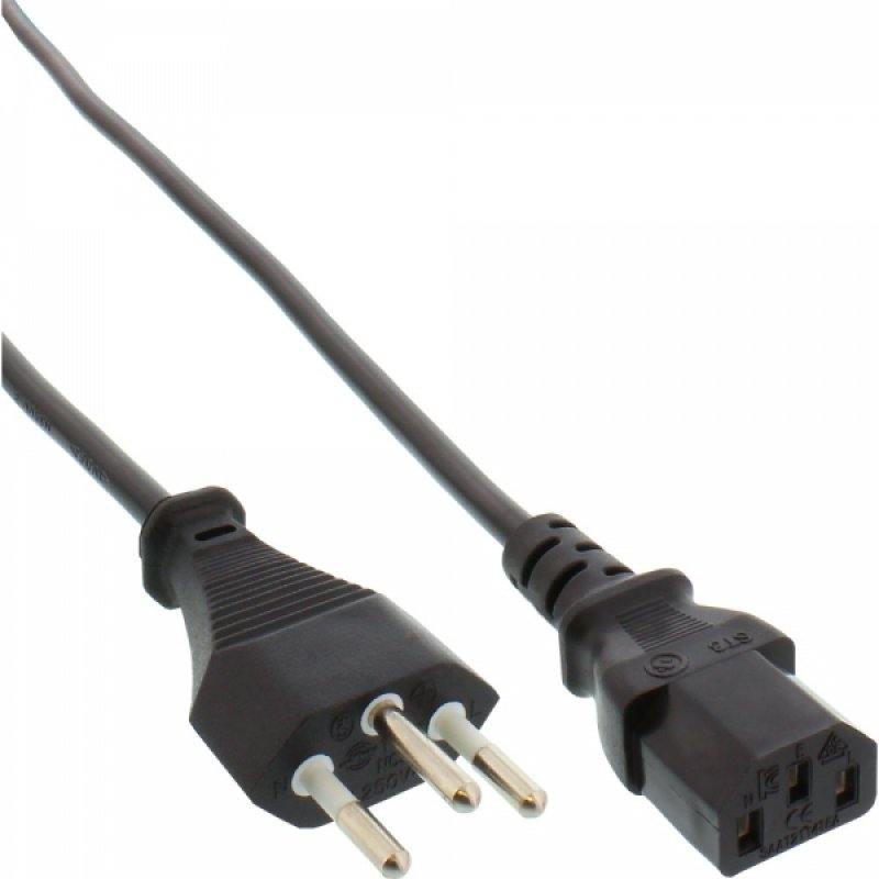 InLine 4043718015719 power cable Black 1.8 m SEV 1011 C13 coupler