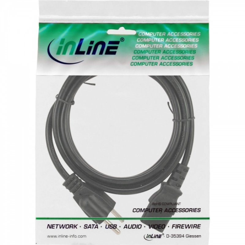 InLine 4043718101030 câble électrique Noir 1,8 m NEMA 5-15 IEC C13