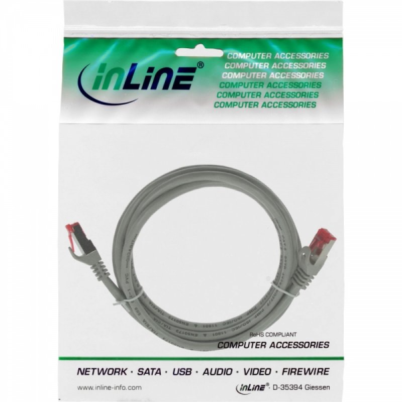 InLine® Patchkabel, S/FTP (PiMf), Cat.6 250MHz, PVC, CCA, grau, 5m