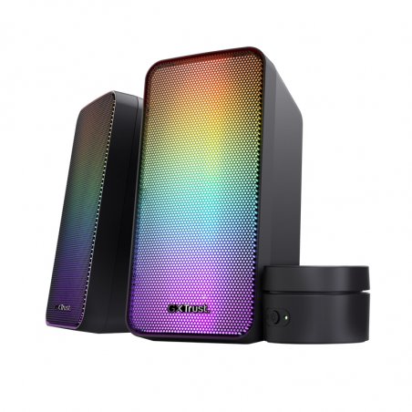 Trust Gaming GXT611 WEZZ ILLUMINATED SPEAKER SET, 2.0 Lautsprecherset, RGB Beleuchtung, Fernbedienung