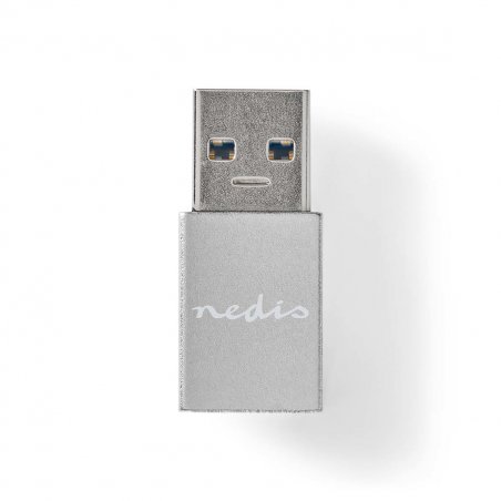 Nedis USB-A Adapter USB 3.2 Gen 1 | USB-A Stecker | USB-C™ Buchse | 5 Gbps | Vernickelt | Schwarz | Box