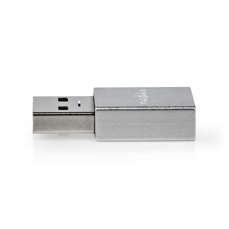 Nedis USB-A Adapter USB 3.2 Gen 1 | USB-A Stecker | USB-C™ Buchse | 5 Gbps | Vernickelt | Schwarz | Box